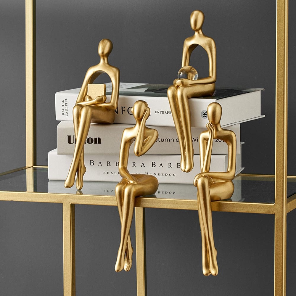 AuroraGaze Elegant Gold Resin Sculpture for a Sophisticated Interior - All Around Casa
