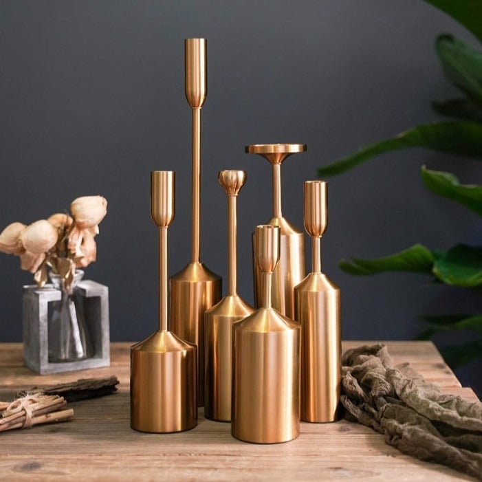 AuroraGild Elegant Candle Holder Set for Warm Luxe Ambiance - All Around Casa