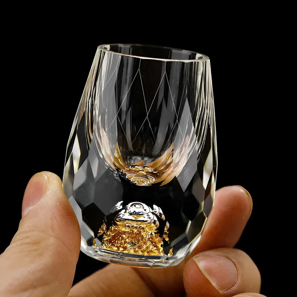 AuroraLuxe Crystal Glasses – Elegant Handcrafted Design with Golden Accents - All Around Casa