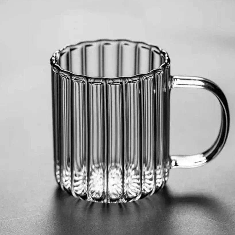 AuroraRuffle Elegant Glass Mug Set for Artistic Coffee Moments - All Around Casa