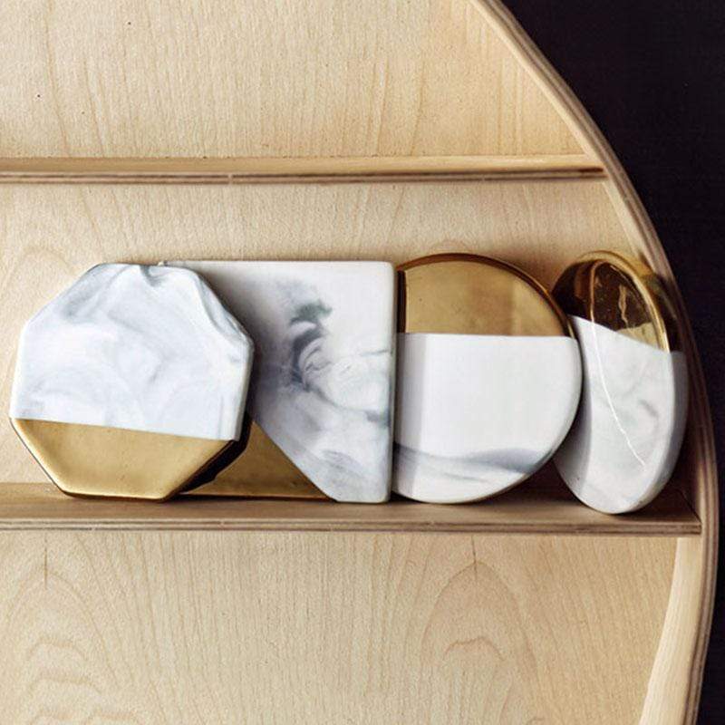 AuroraStone Elegant Marble Coaster – Timeless Accent for Refined Tabletops - All Around Casa