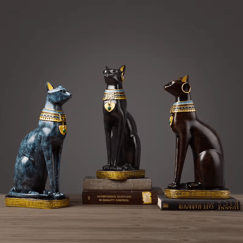 Aurum Bastet Elegant Cat Figurine with Ancient Egyptian Charm - All Around Casa