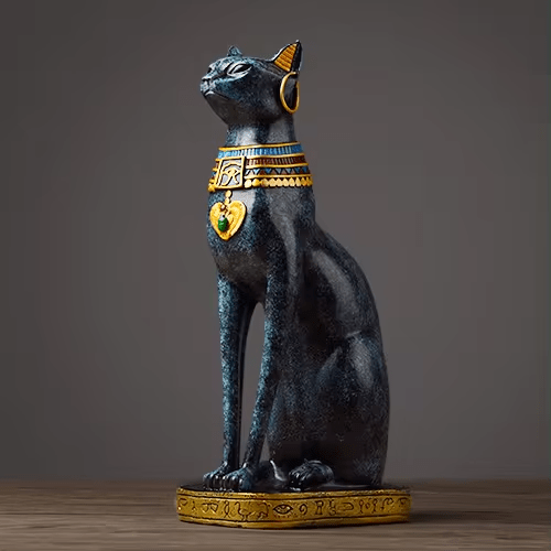 Aurum Bastet Elegant Cat Figurine with Ancient Egyptian Charm - All Around Casa