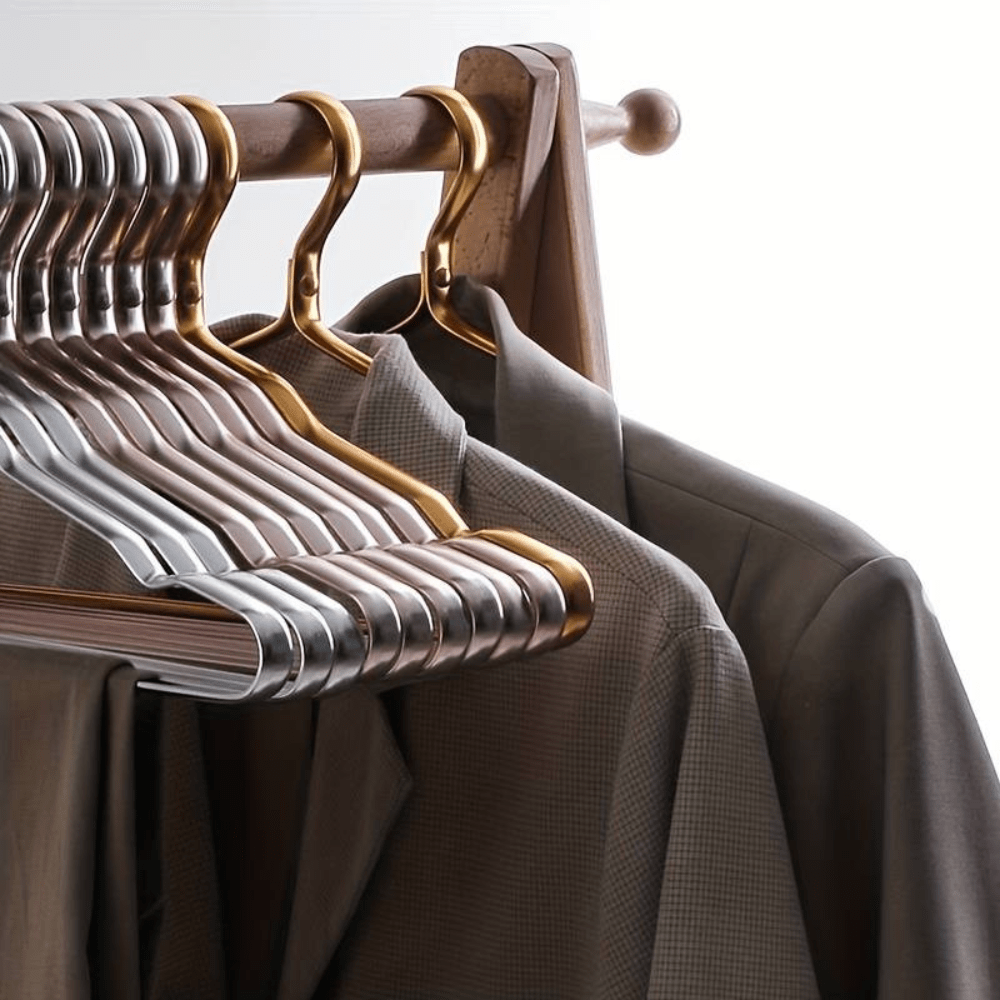 AurumLine Sleek Brass Coat Hangers – Minimalist Luxury for Refined Wardrobes - All Around Casa