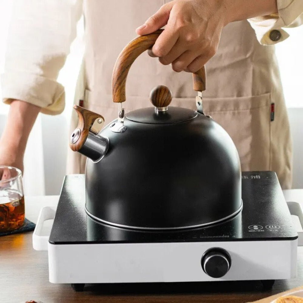 AurumWhistle Elegant Stainless Steel Kettle with Gentle Whistling Charm - All Around Casa