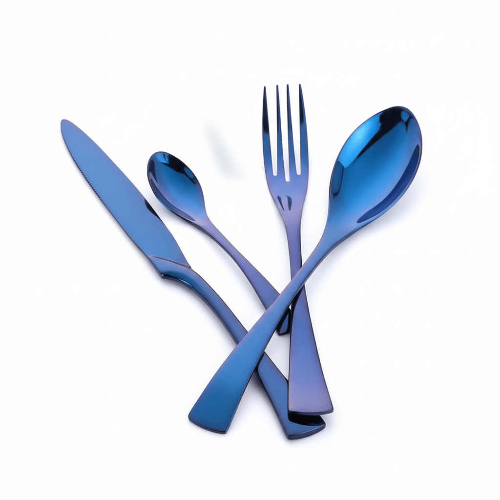 AzureWave Elegant Flatware Set – Stainless Steel Dining Cutlery with Ocean - Inspired Accents for Sophisticated Tables - All Around Casa