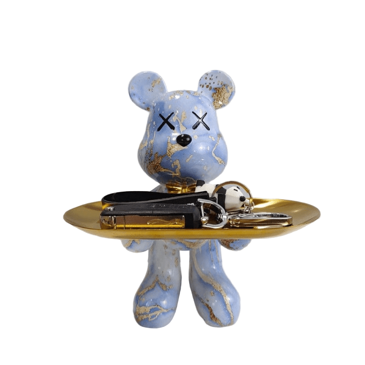 Bearé Luxe – Handcrafted Teddy Sculpture with Elegant Storage Dish for Modern Interiors - All Around Casa