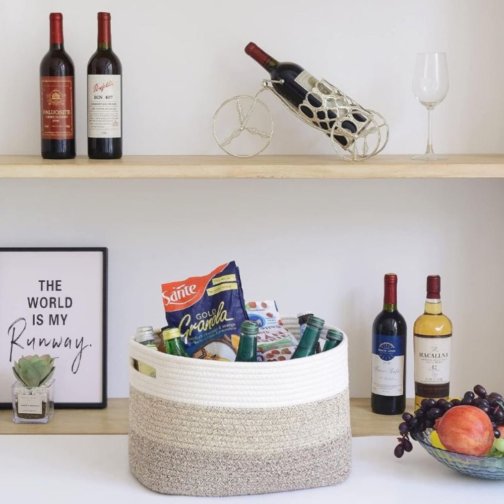 CasaLoom Elegant Cotton Rope Storage Basket for Modern Living Spaces - All Around Casa