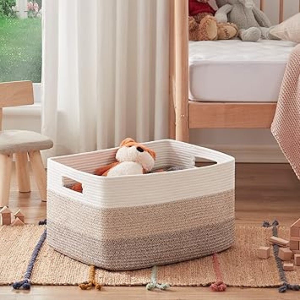 CasaLoom Elegant Cotton Rope Storage Basket for Modern Living Spaces - All Around Casa