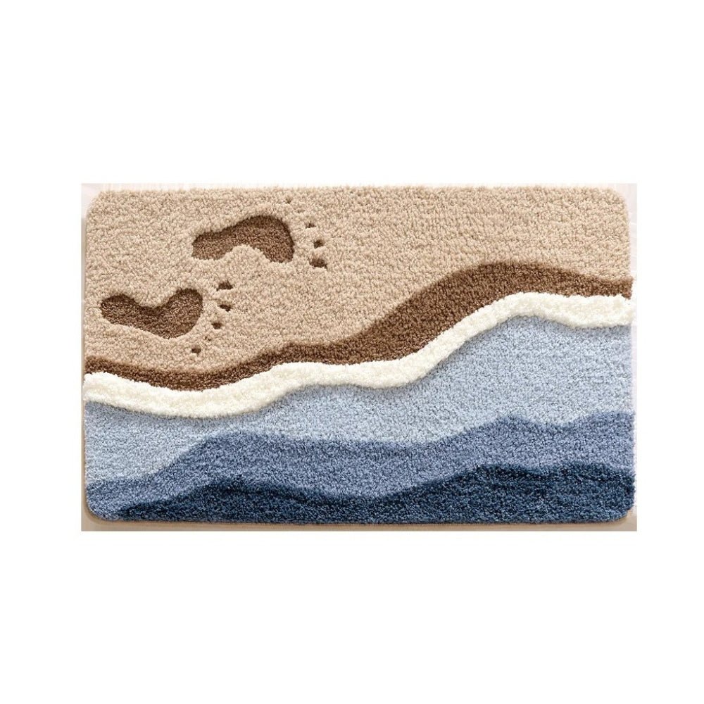 CoastLoom Plush Bath Mat – Soft Absorbent Comfort with Ocean - Inspired Charm - All Around Casa