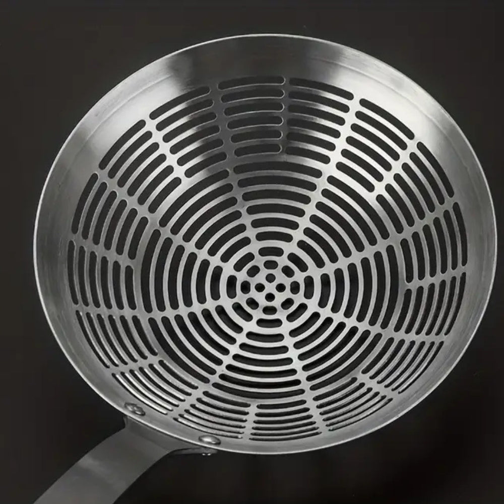 CulinaCraft Steel & Wood Strainer Ladle – Refined Precision for Frying and Noodle Dishes - All Around Casa