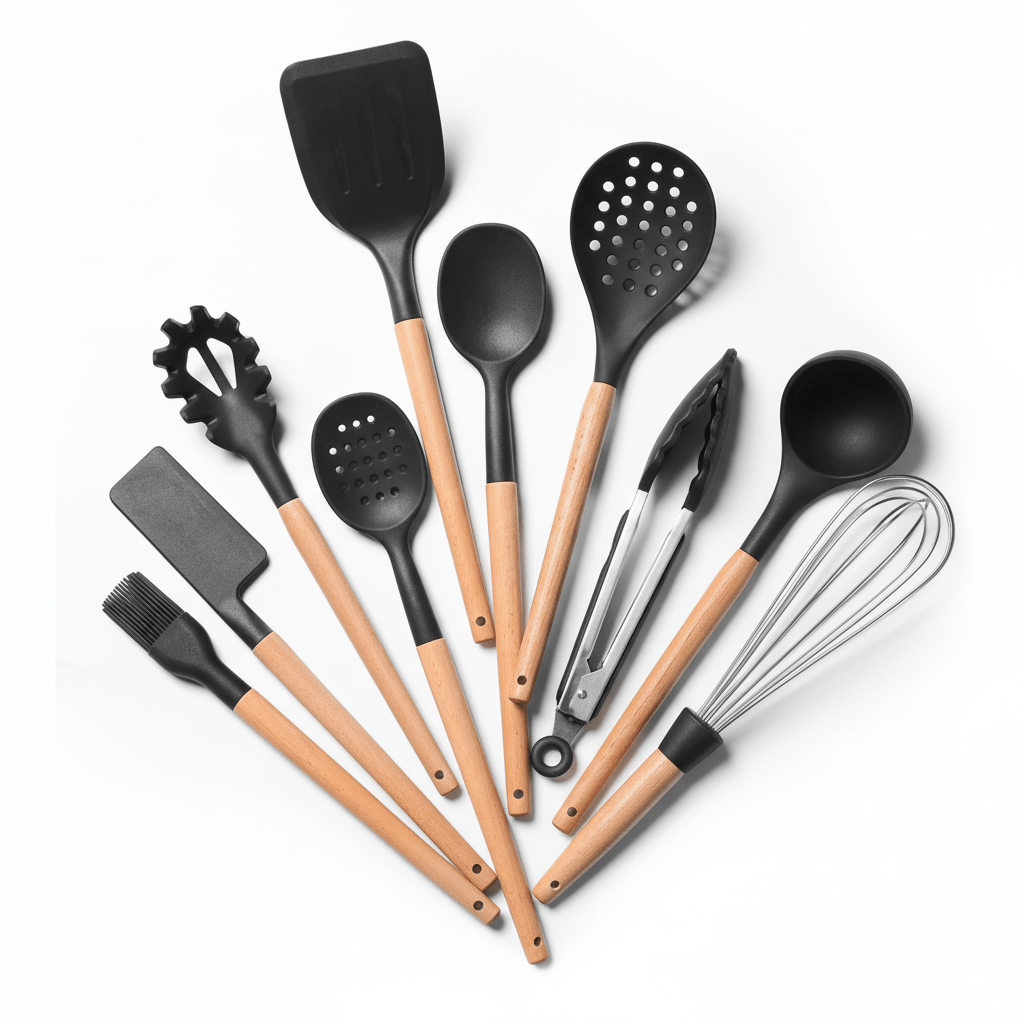 CulinaSilk Elegant Silicone Cooking Set for Effortless Gourmet Creations - All Around Casa