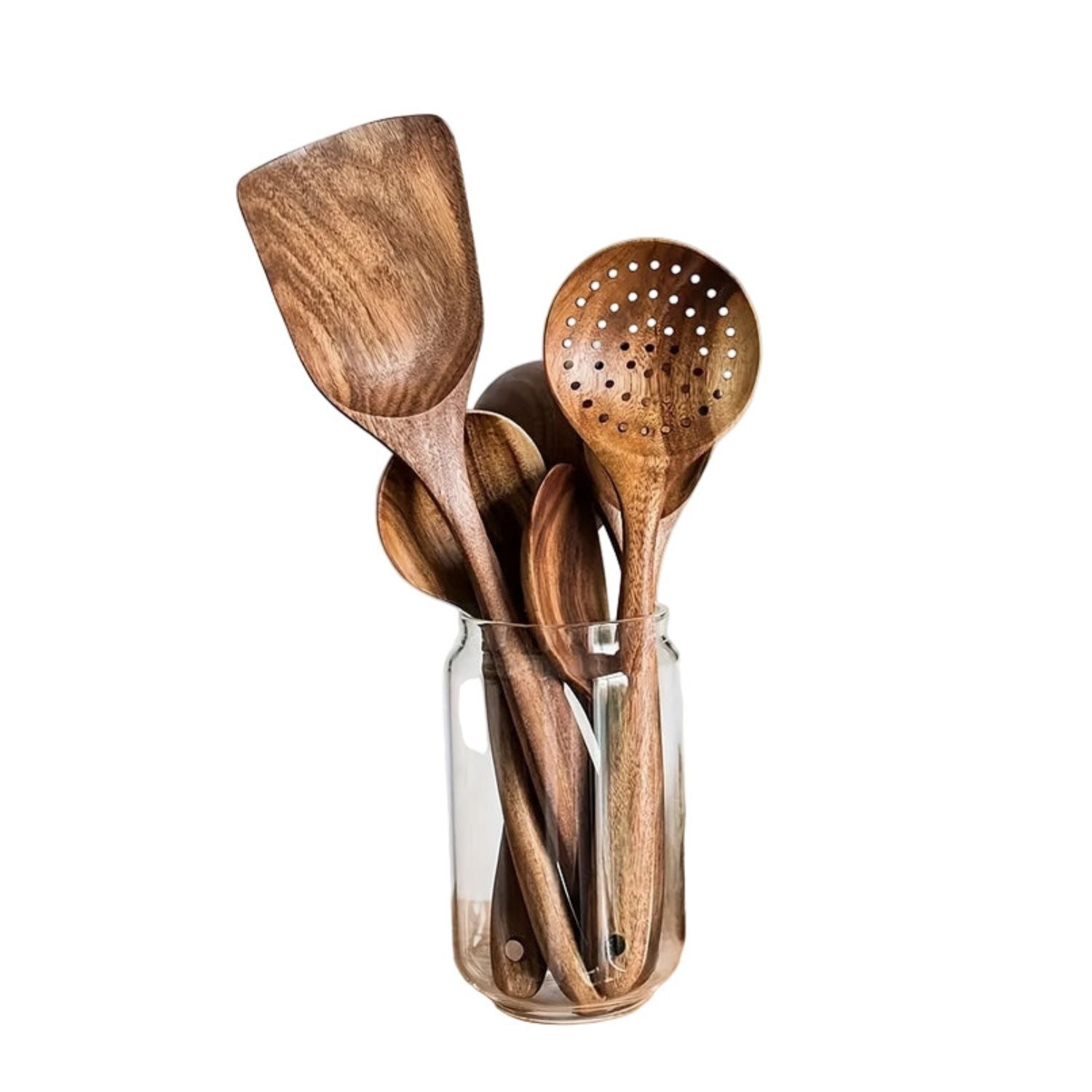 Elmora Luxe Wooden Kitchen Utensil Set – Elegant 5 - Piece Collection for Refined Cooking - All Around Casa