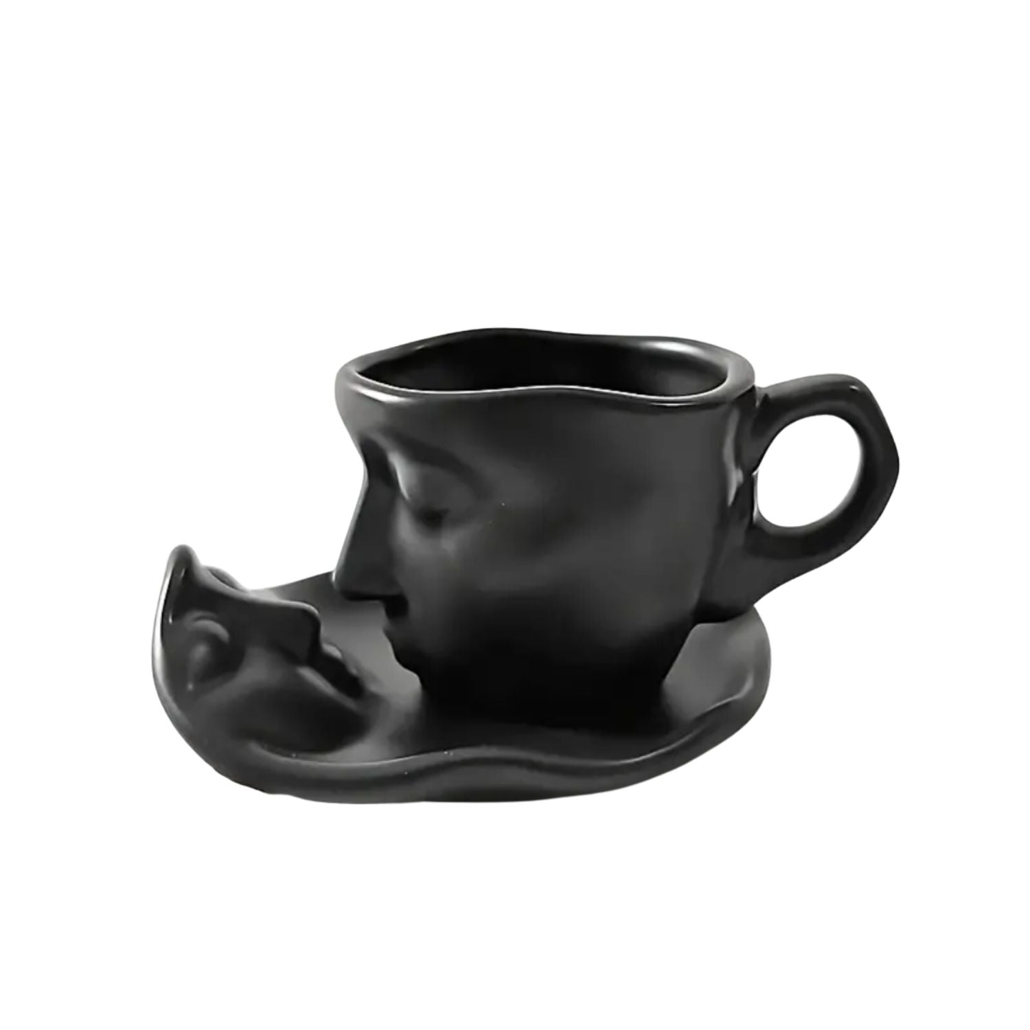 EternalLove Ceramic Kissing Cup & Saucer Set – Romantic Coffee Moments for Two - All Around Casa