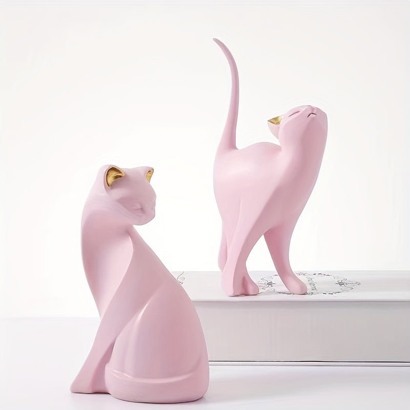 FelineAura Elegant Cat Sculpture – Handcrafted Nordic Accent for Modern Interiors - All Around Casa
