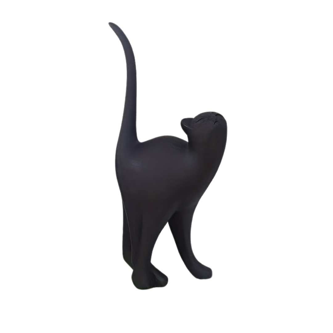 FelineAura Elegant Cat Sculpture – Handcrafted Nordic Accent for Modern Interiors - All Around Casa