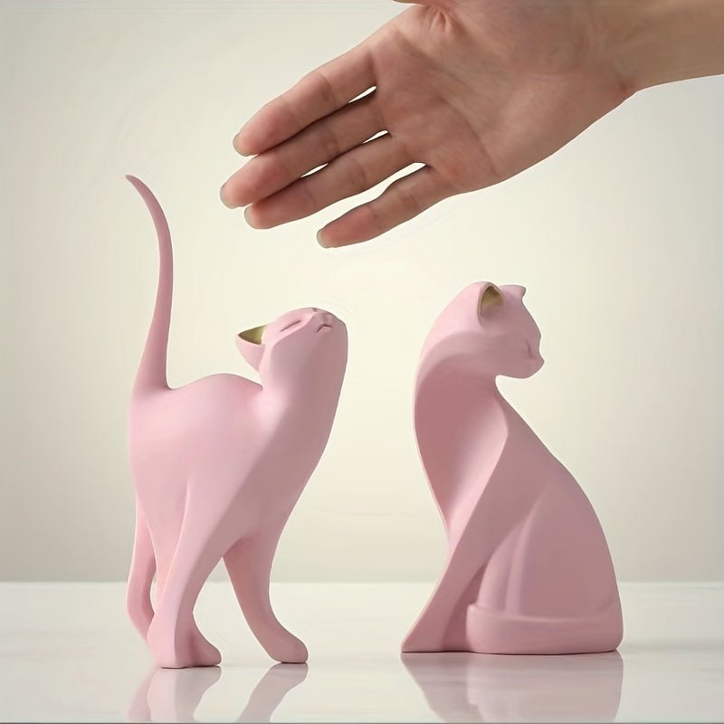 FelineAura Elegant Cat Sculpture – Handcrafted Nordic Accent for Modern Interiors - All Around Casa