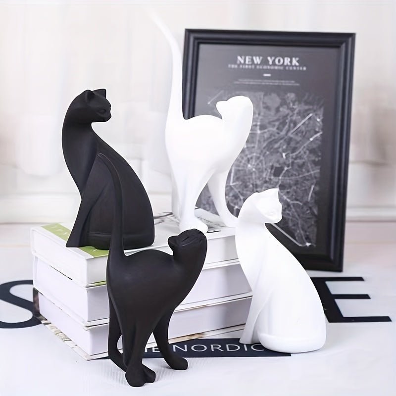 FelineAura Elegant Cat Sculpture – Handcrafted Nordic Accent for Modern Interiors - All Around Casa