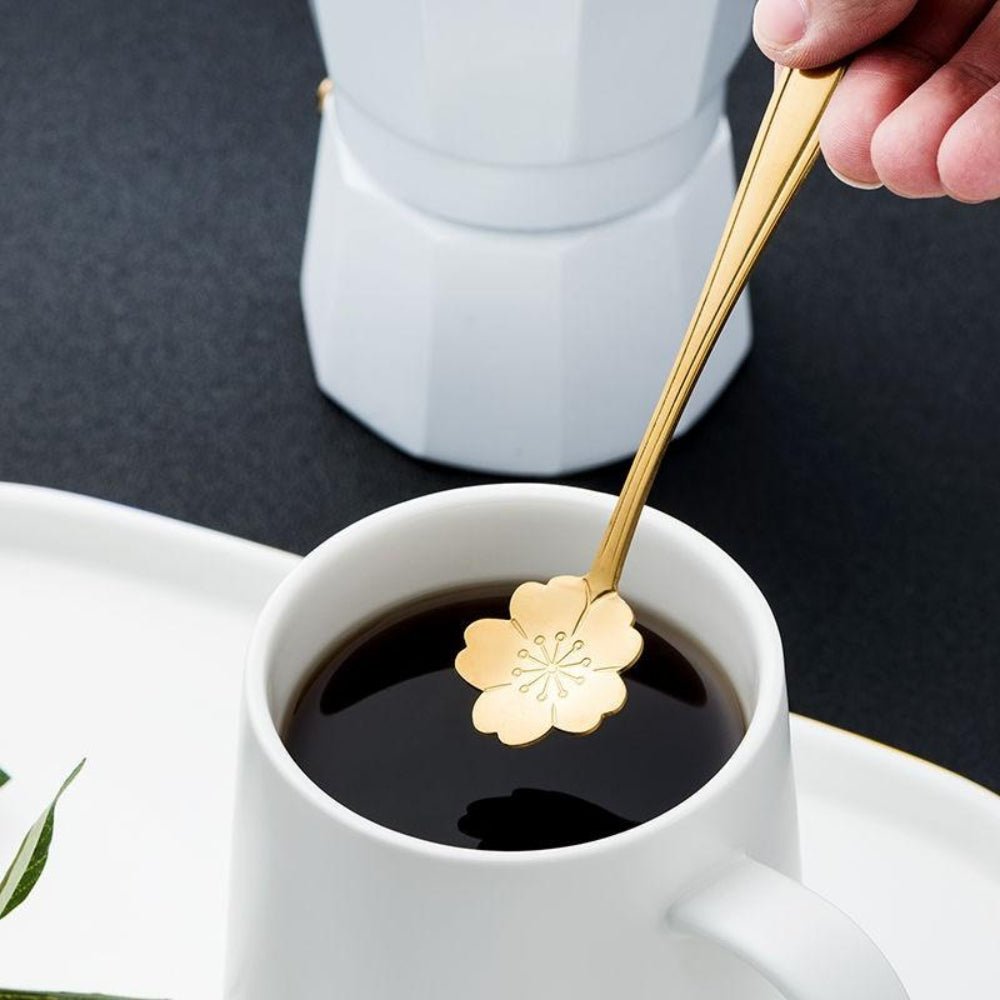 FloraLuxe Elegant Stainless Steel Tea Spoon Set – Artistic Bloom Design for Refined Dining - All Around Casa