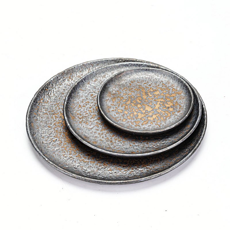 ForgeLuxe Ceramic Plate Set – Elegant Industrial Charm for Modern Dining - All Around Casa