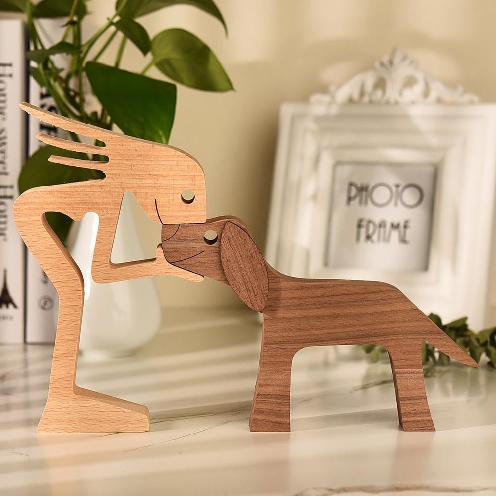 Heartwood Bond – Elegant Wooden Dog Sculpture for Timeless Companionship - All Around Casa