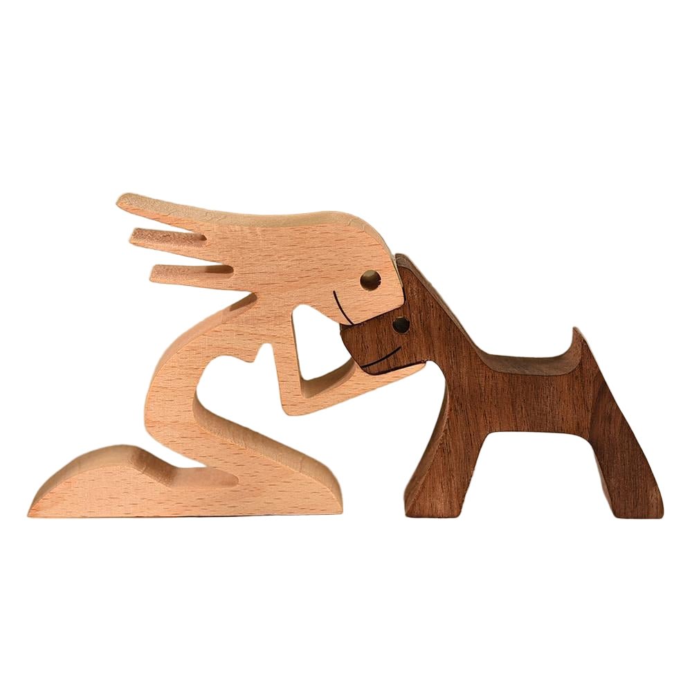 Heartwood Bond – Elegant Wooden Dog Sculpture for Timeless Companionship - All Around Casa