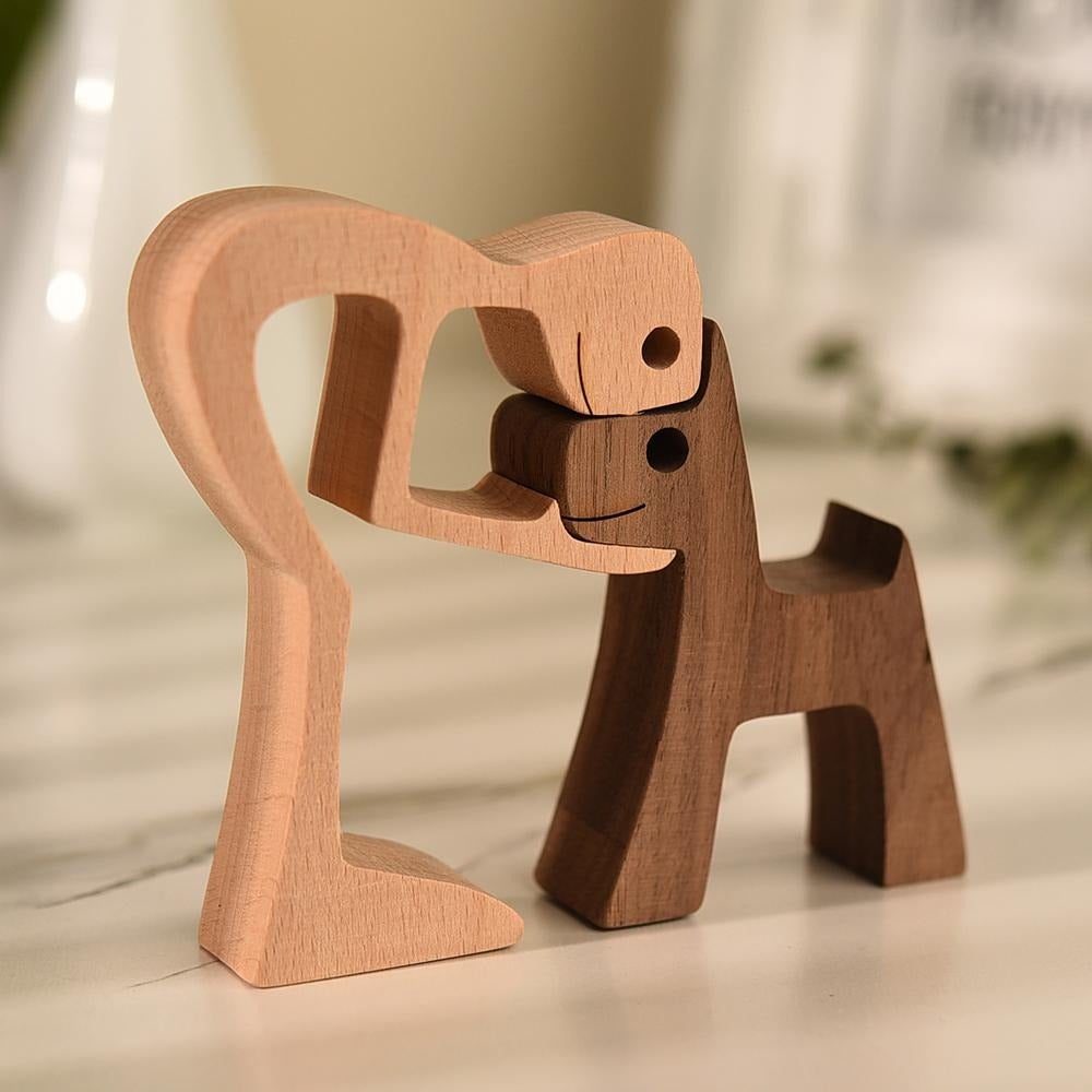 Heartwood Bond – Elegant Wooden Dog Sculpture for Timeless Companionship - All Around Casa