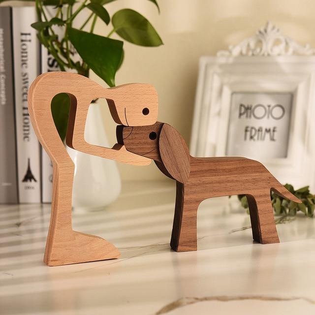 Heartwood Bond – Elegant Wooden Dog Sculpture for Timeless Companionship - All Around Casa