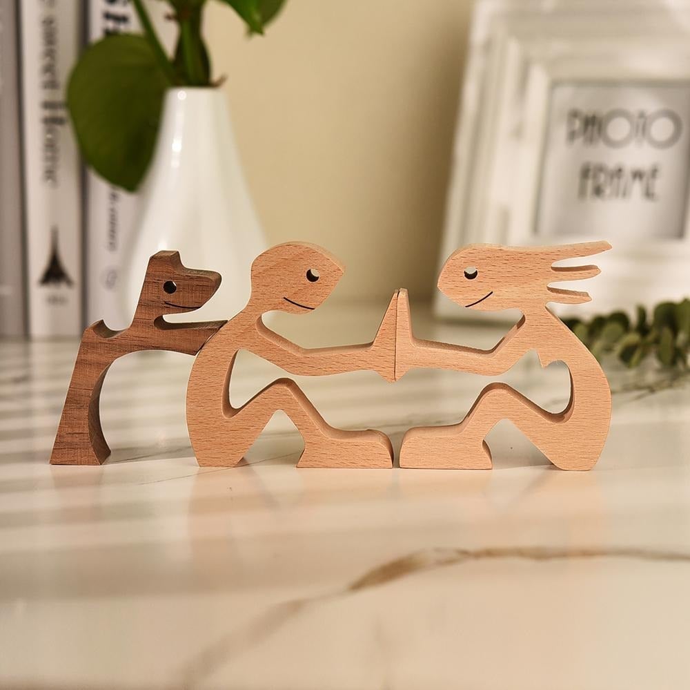 Heartwood Bond – Elegant Wooden Dog Sculpture for Timeless Companionship - All Around Casa