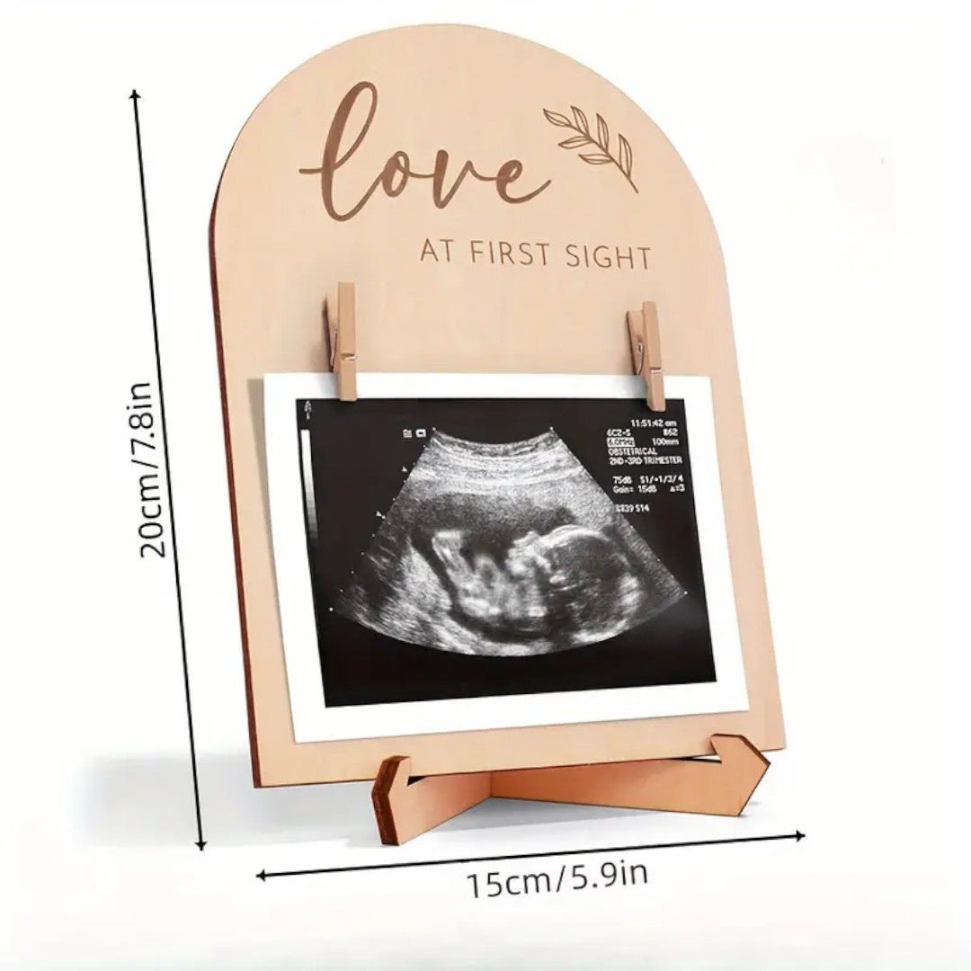 Hello Baby Wooden Memory Frame – Keepsake for Ultrasound & Birth Details - All Around Casa