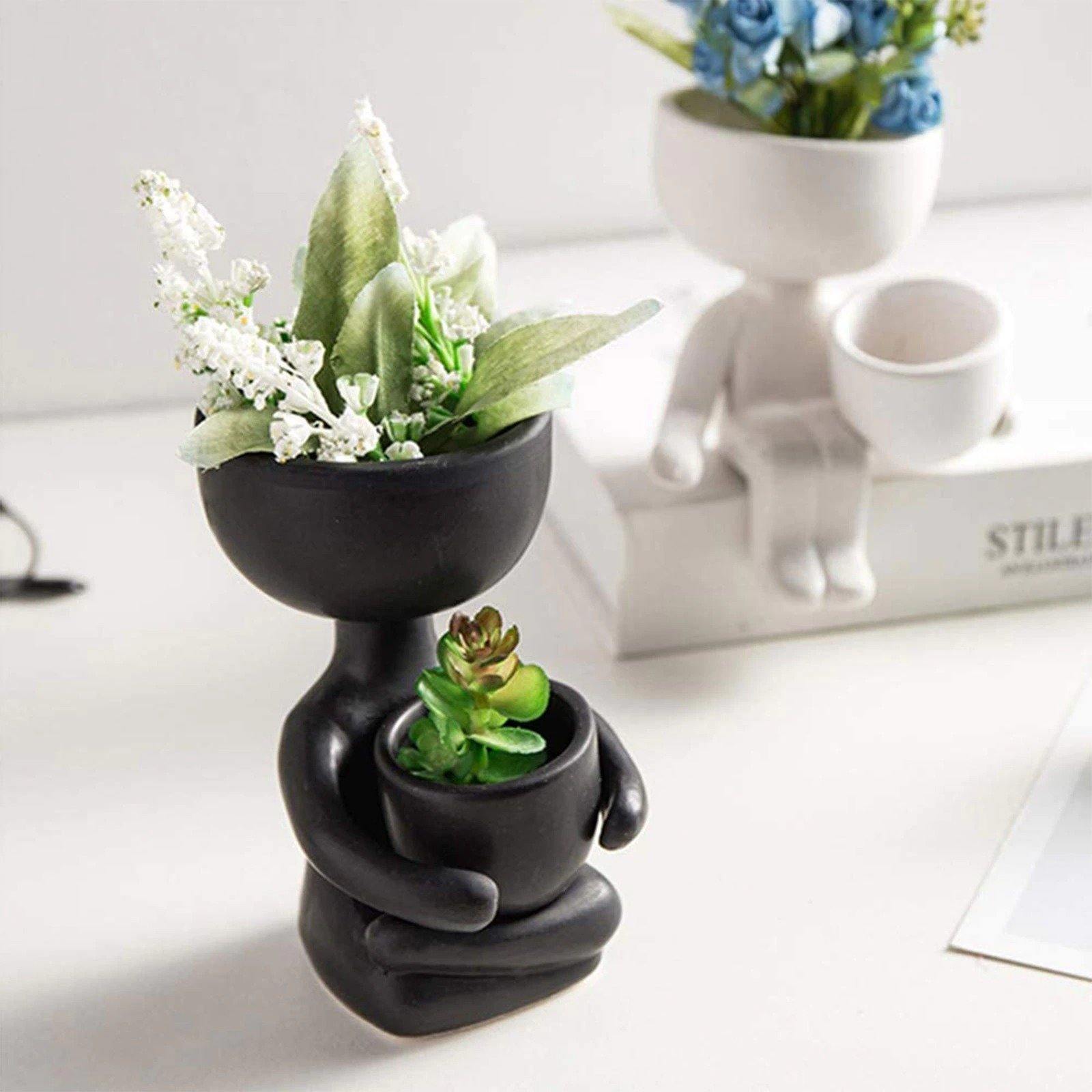 ClayHaven Whimsical Succulent Planter – Charming Ceramic Decor for a Playful Touch