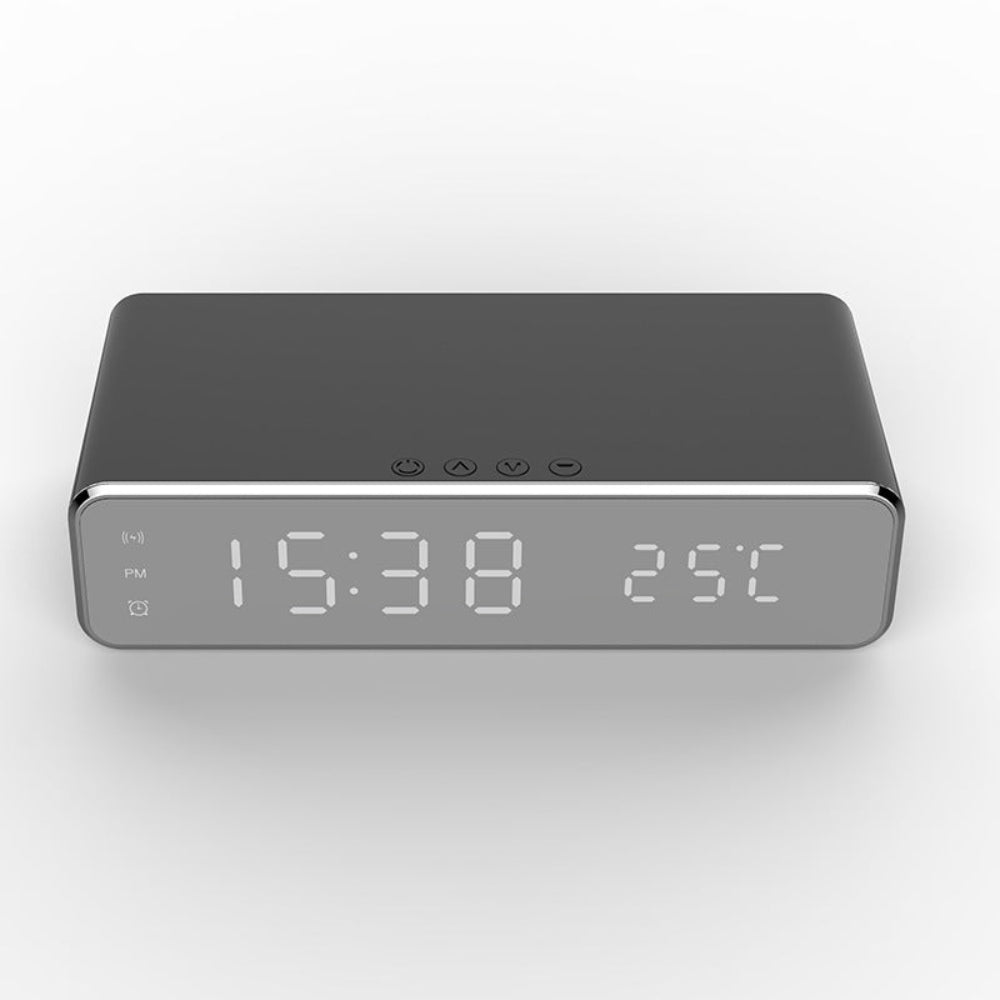 LumiCharge Elegant LED Alarm Clock with Wireless Charging Pad for a Modern Nightstand - All Around Casa