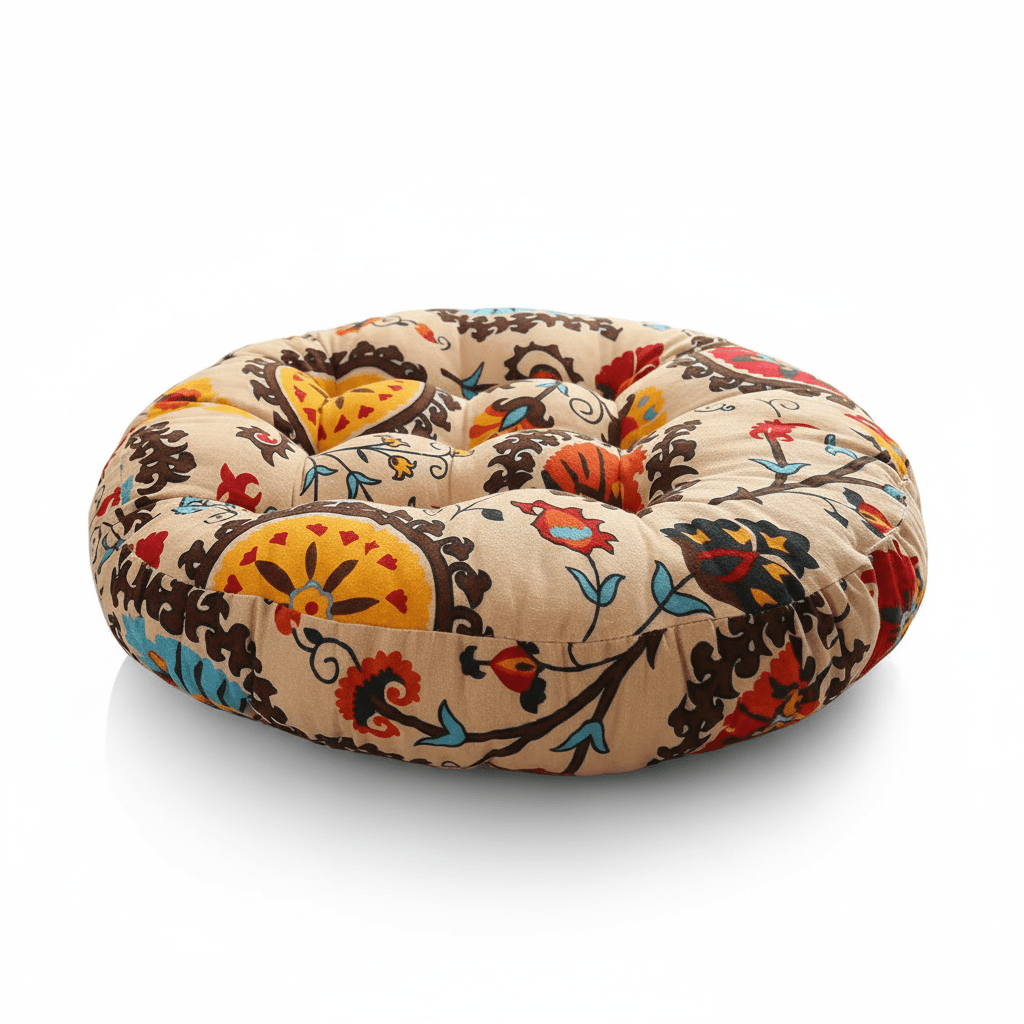 LunaHaven Boho Cushion – Chic Round Seating for a Cozy, Artistic Home - All Around Casa