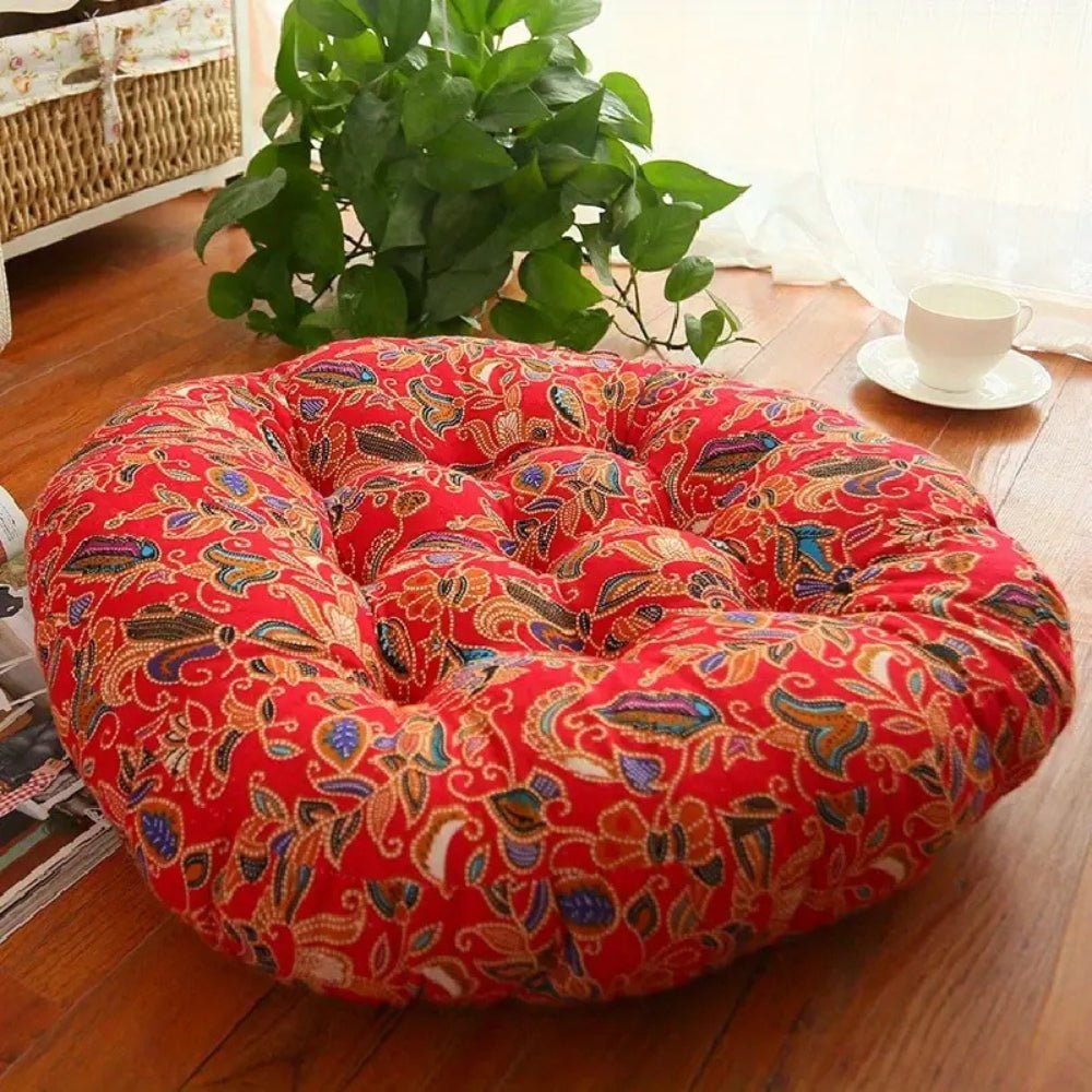 LunaHaven Boho Cushion – Chic Round Seating for a Cozy, Artistic Home - All Around Casa