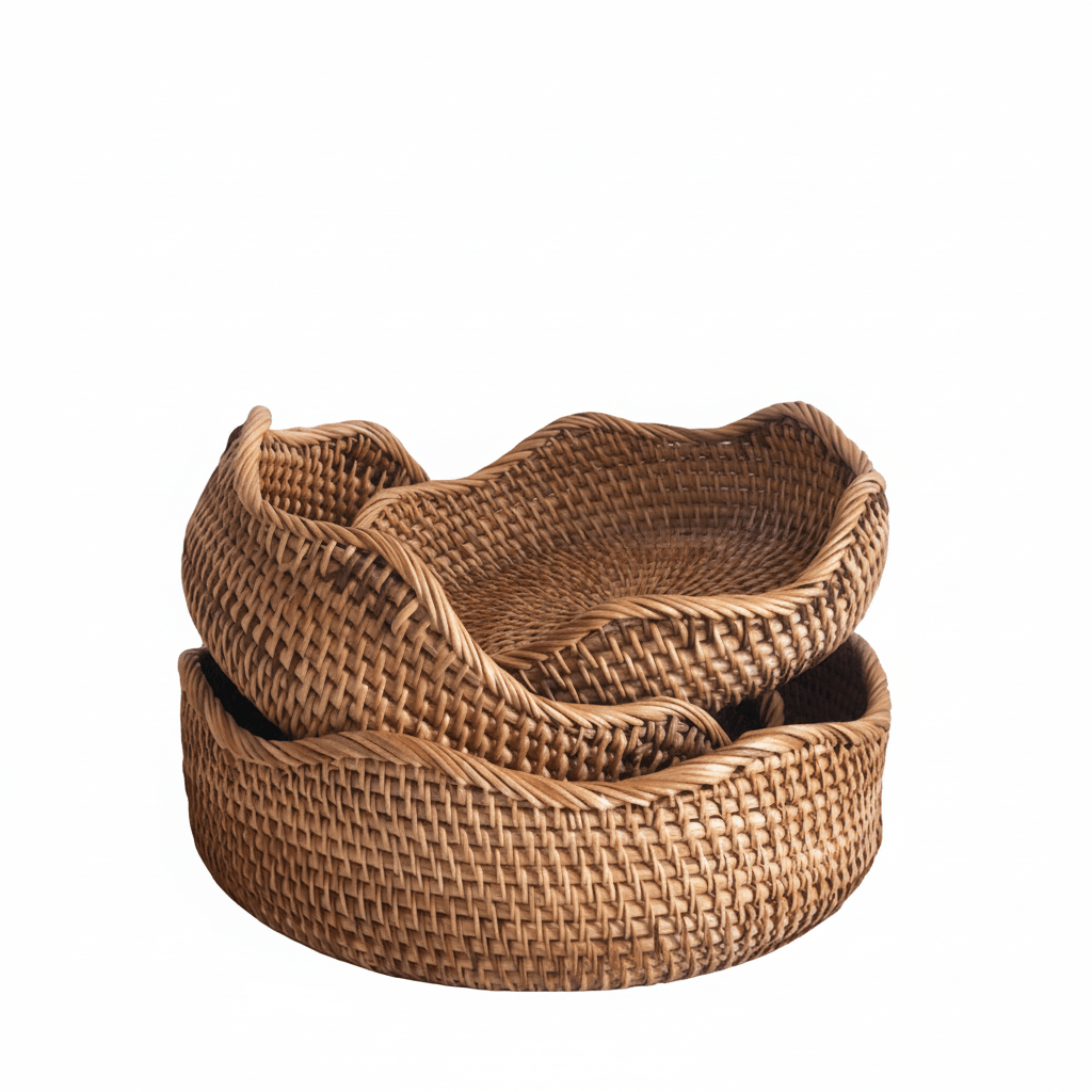 LunaWeave Elegant Rattan Basket – Natural Charm for Thoughtful Storage - All Around Casa