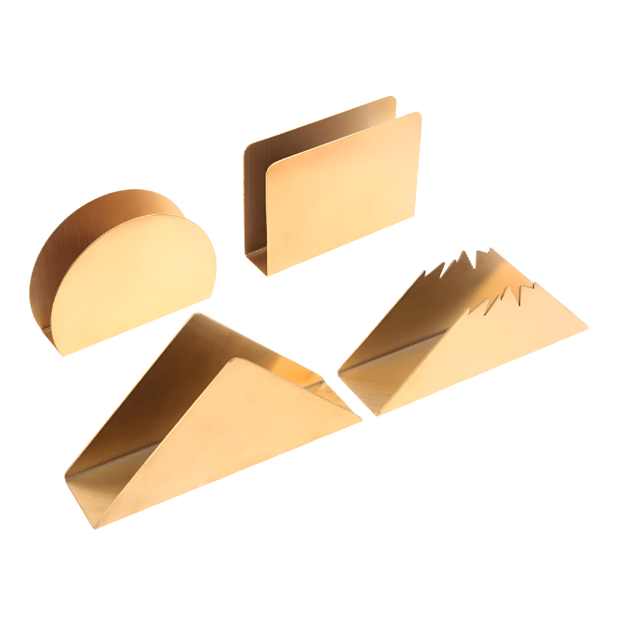 LuxeForm Gold Metal Napkin Holder with Modern Geometric Design for Elegant Dining Spaces - All Around Casa