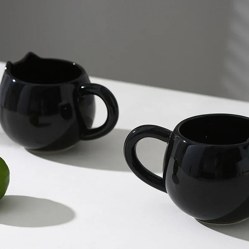 Noctura Charm Ceramic Mug – Elegant Cat - Inspired Design for Serene Coffee Moments - All Around Casa