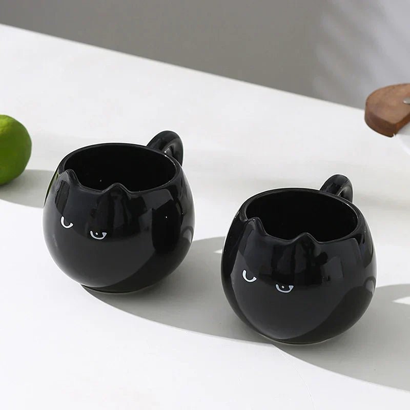 Noctura Charm Ceramic Mug – Elegant Cat - Inspired Design for Serene Coffee Moments - All Around Casa