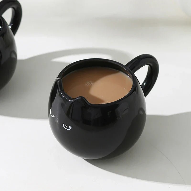 Noctura Charm Ceramic Mug – Elegant Cat - Inspired Design for Serene Coffee Moments - All Around Casa