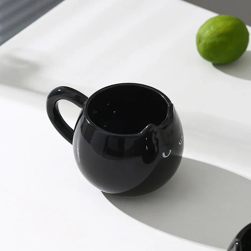 Noctura Charm Ceramic Mug – Elegant Cat - Inspired Design for Serene Coffee Moments - All Around Casa