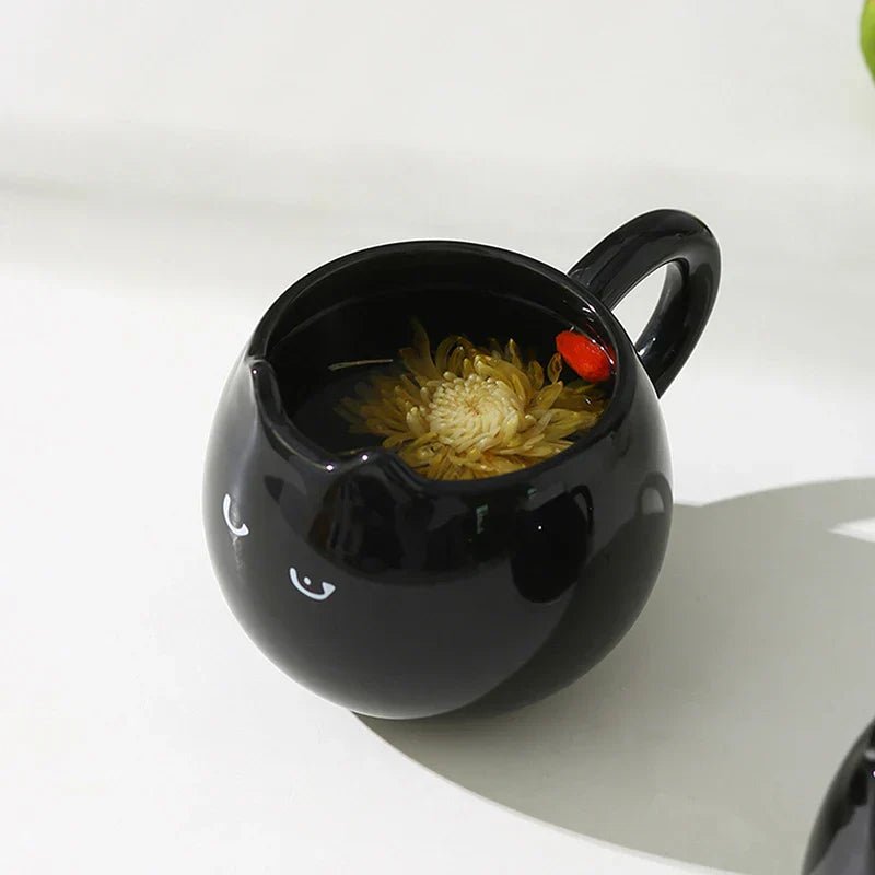 Noctura Charm Ceramic Mug – Elegant Cat - Inspired Design for Serene Coffee Moments - All Around Casa