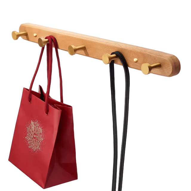 NordHaven Elegant Wooden Wall Hooks – Rustic Modern Organizer for Stylish Entryways - All Around Casa