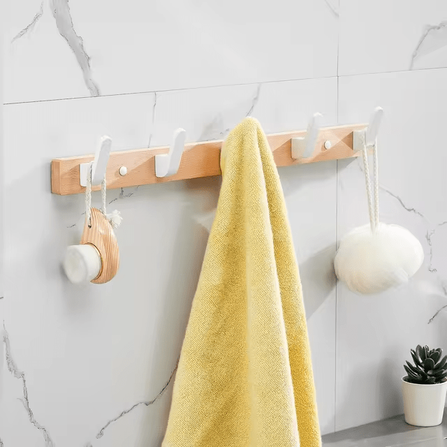 NordHaven Elegant Wooden Wall Hooks – Rustic Modern Organizer for Stylish Entryways - All Around Casa