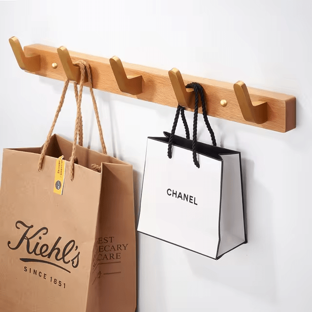 NordHaven Elegant Wooden Wall Hooks – Rustic Modern Organizer for Stylish Entryways - All Around Casa