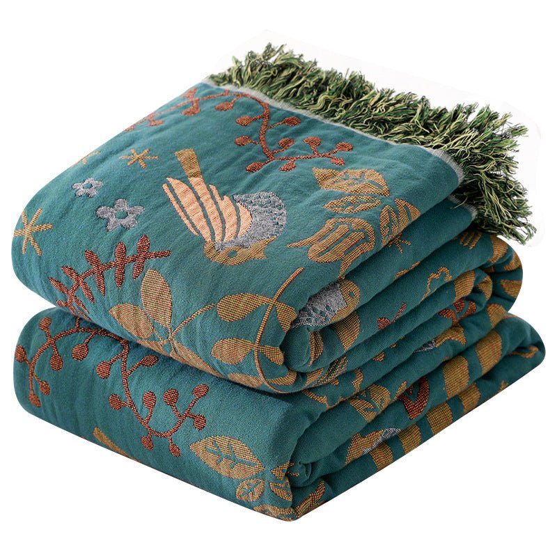 Nordora Luxe Reversible Throw Blanket – Elegant Scandinavian Birds for a Cozy Interior - All Around Casa