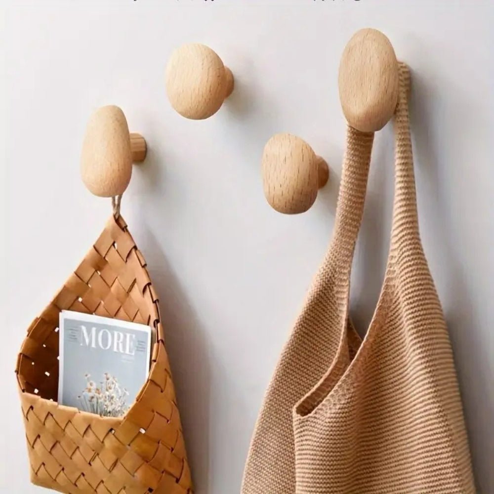 NordPebble Wooden Wall Hook – Minimalist Scandinavian Hanger for Modern Interiors - All Around Casa