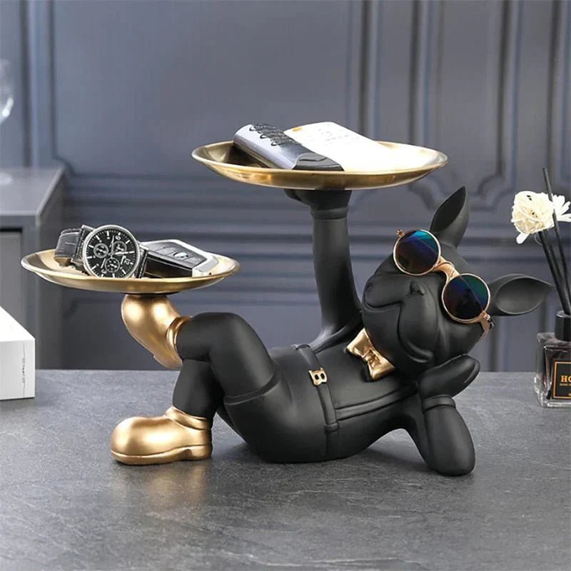 Pawré Chic Resin Bulldog Statue – Playful Accent for Modern Interiors - All Around Casa