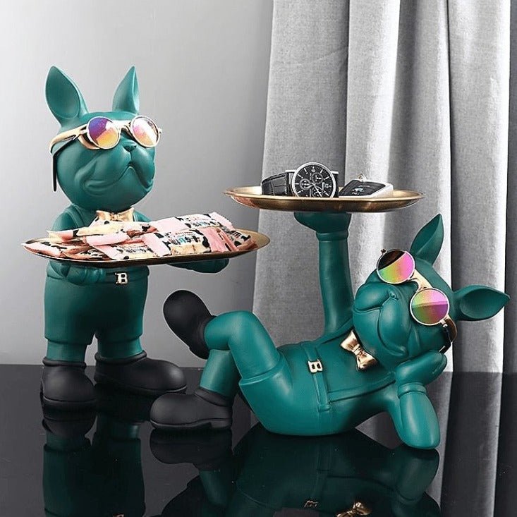 Pawré Chic Resin Bulldog Statue – Playful Accent for Modern Interiors - All Around Casa