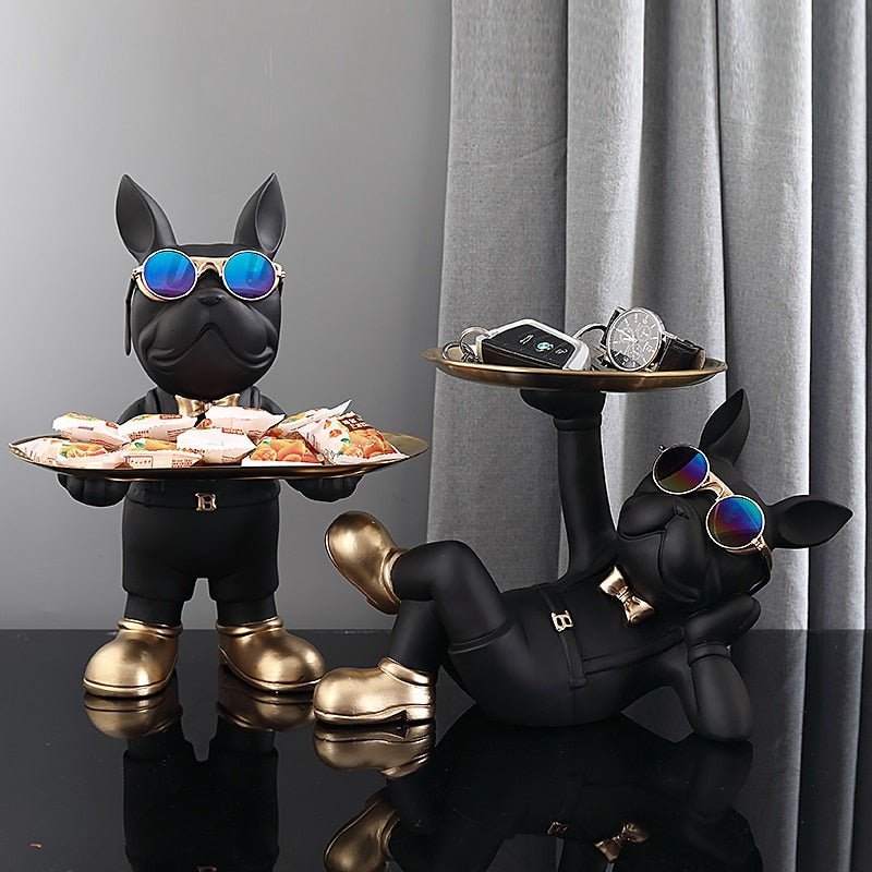 Pawré Chic Resin Bulldog Statue – Playful Accent for Modern Interiors - All Around Casa
