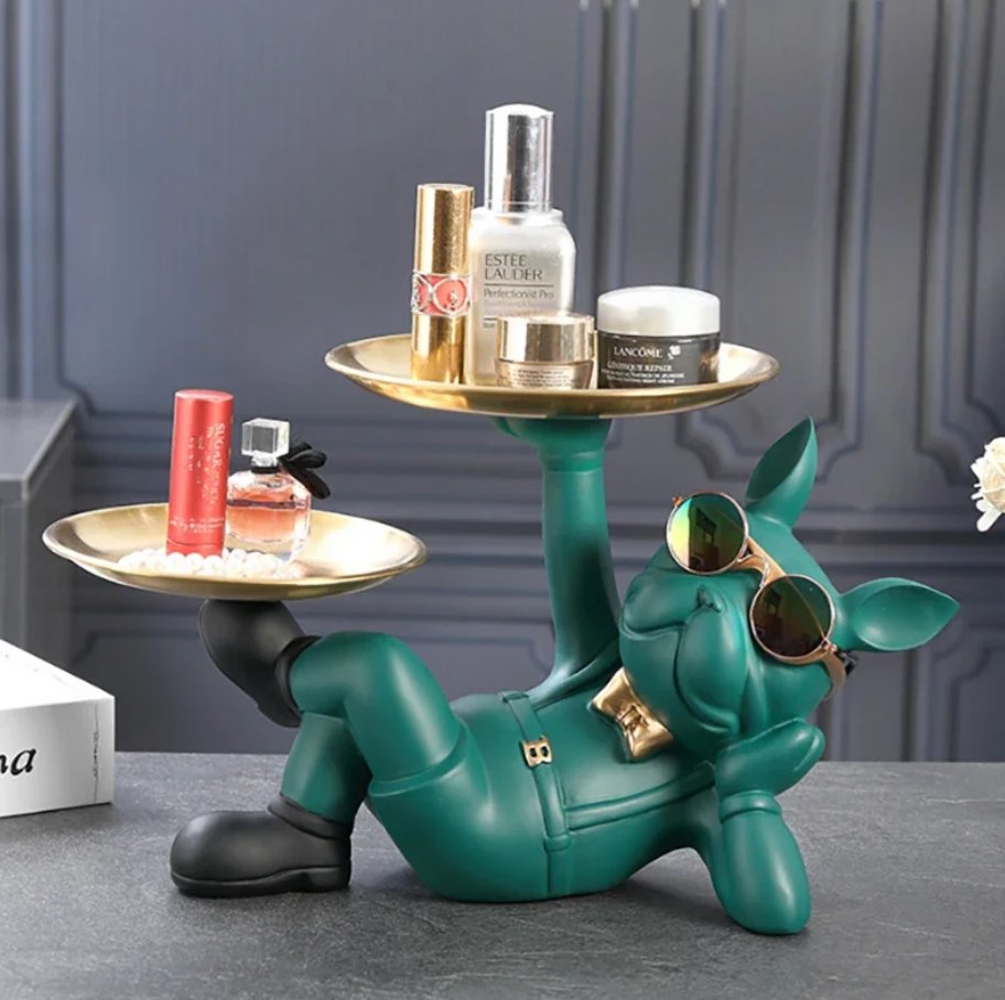 Pawré Chic Resin Bulldog Statue – Playful Accent for Modern Interiors - All Around Casa